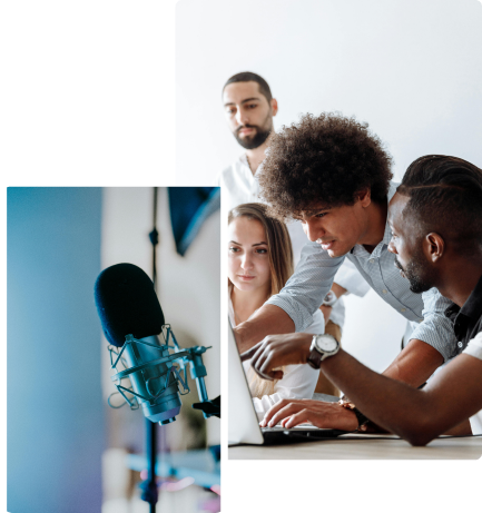 Team collaboration in audio studio